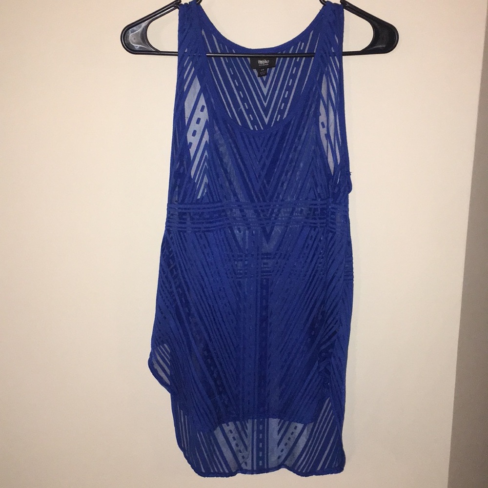Sheer blue long tank
